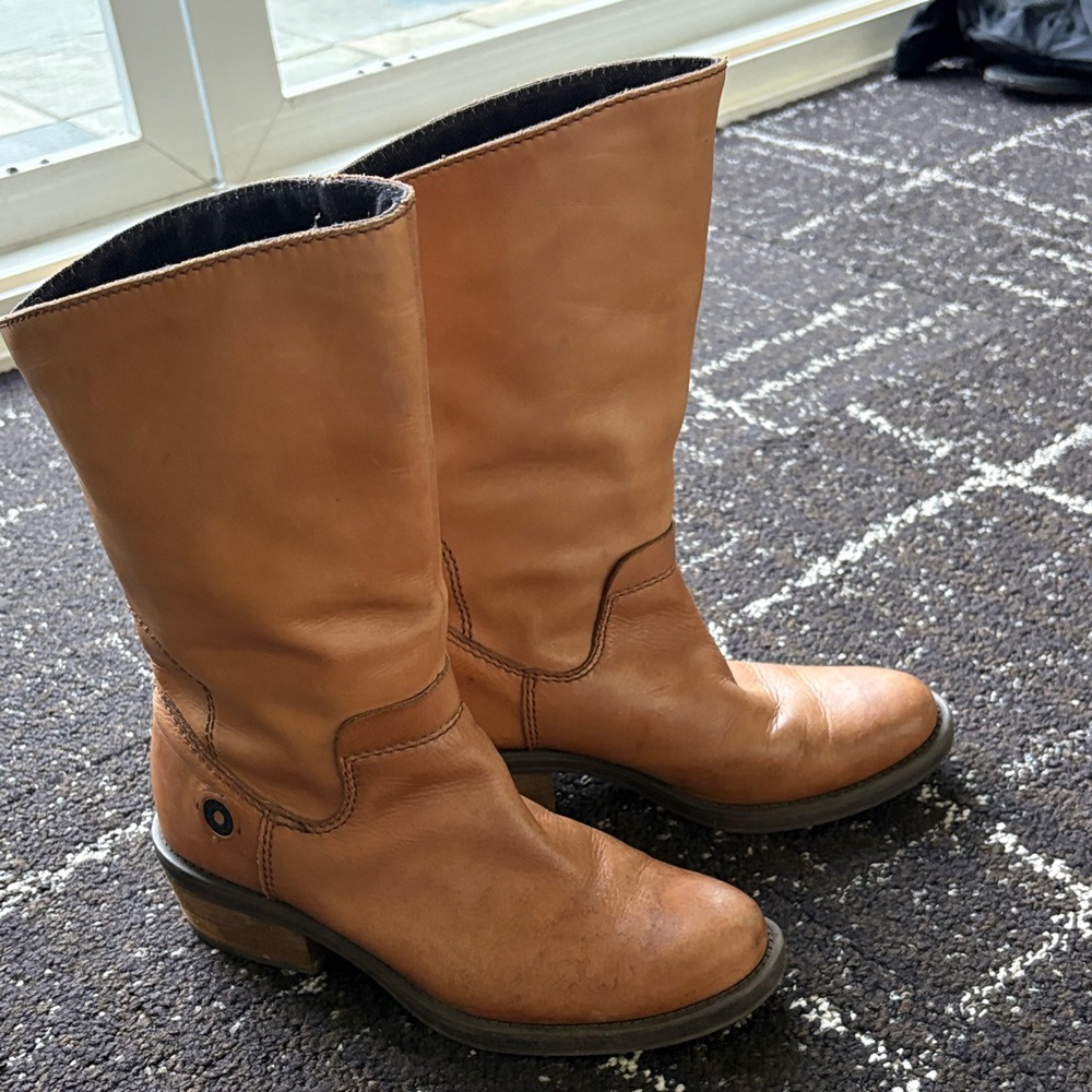Calvin Klein Jean Brown Leather Heeled Boots
